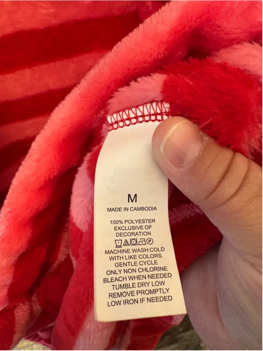 Kate Spade Pink & Red Striped Plush Bath Robe | Cozy Fleece | Size Medium